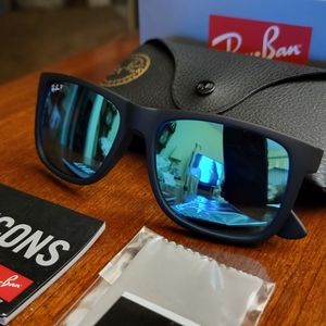 Ray Ban Justin Blue Flash Mirror Unisex Polarized Sunglass RB4165 622/55 55mm